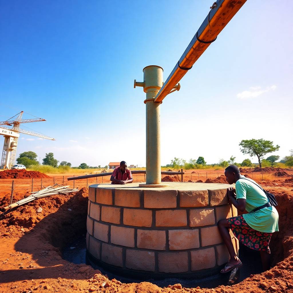 Poço em construção no Quénia